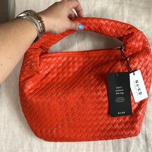 New red woven rounded bag, brand: NA-KD